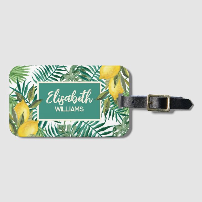 Anpassningsbar Tropical Summer Mediterranean Lemon Bagagebricka (Framsida horisontal)