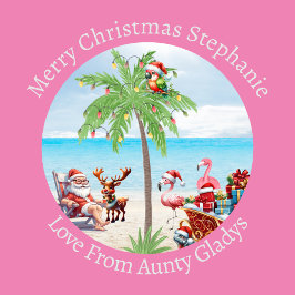 Anpassningsbar Tropiska julen i juli Party på Rosa Presentpapper