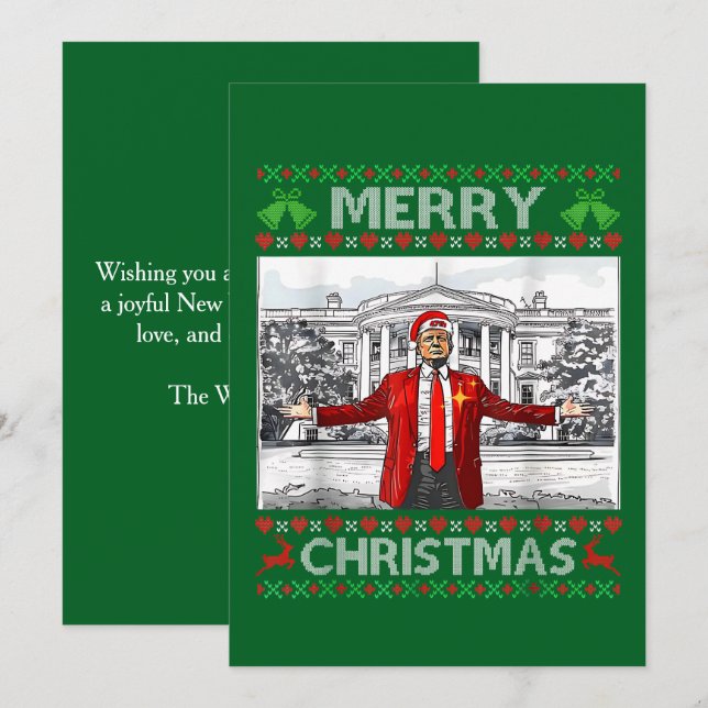 Anpassningsbar Trump Santa Hat God jul Julkort (Fram/baksida)