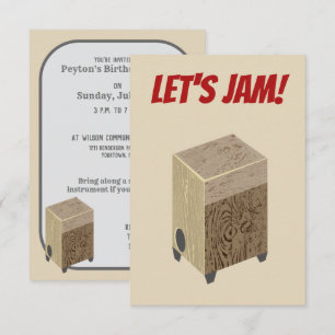 Anpassningsbar Tryckta Cajon Drum Party-inbjudning Inbjudningar