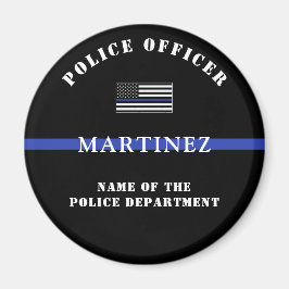 Anpassningsbar Tunnin Blue Line Polisassistentens  Magnet