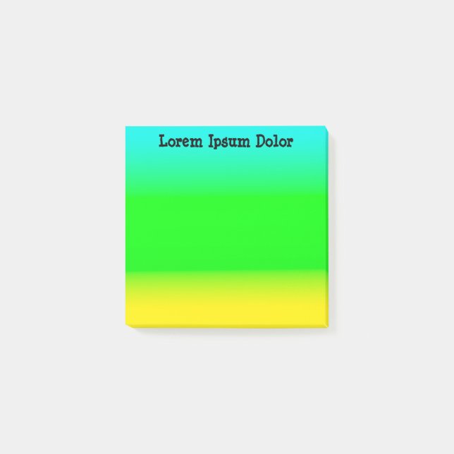 Anpassningsbar Turkos, Grönt och Gult Post-it Block (Framsida)