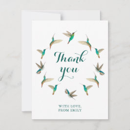 Anpassningsbar Turkos Hummingbird Tack Anteckningskort