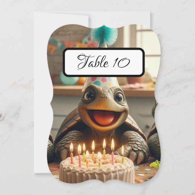 Anpassningsbar Turtle Bord Place Cards (Framsida)