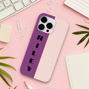 Anpassningsbar två Färg Block Ro Rosa Lila Big Nam