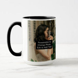Anpassningsbar två fototeckning Slogan 15 oz kombi Mugg