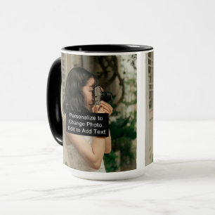 Anpassningsbar två fototeckning Slogan 15 oz kombi Mugg