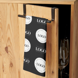 Anpassningsbar två Logotyper steg och upprepa före Kökshandduk