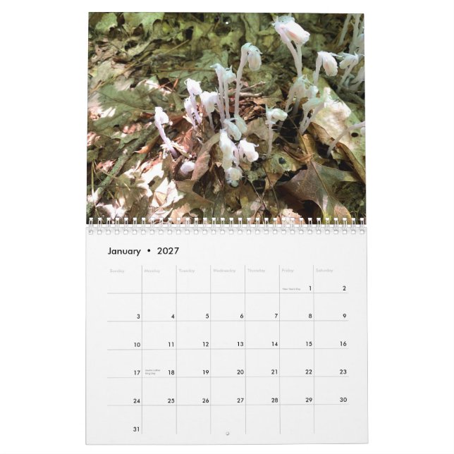 Anpassningsbar tvåsidig medelstor fotokalender kalender (Jan 2027)