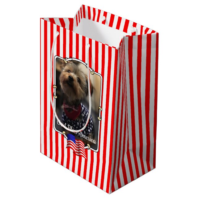 Anpassningsbar Two Photos USA American Flagga Patr (Baksidan Vinklad)