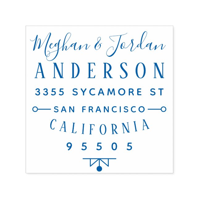 Anpassningsbar Typografi Elegant par Returadress Självfärgande Stämpel (Design)