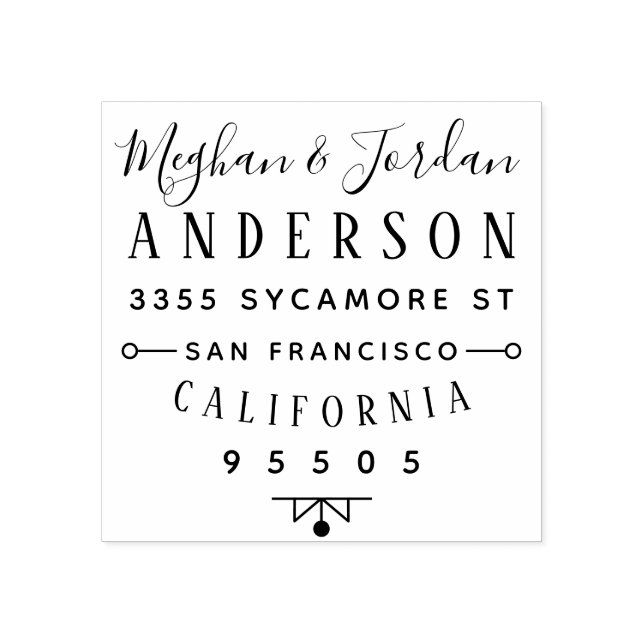 Anpassningsbar Typografi Elegant par Returadress Stämpel (Tryck)