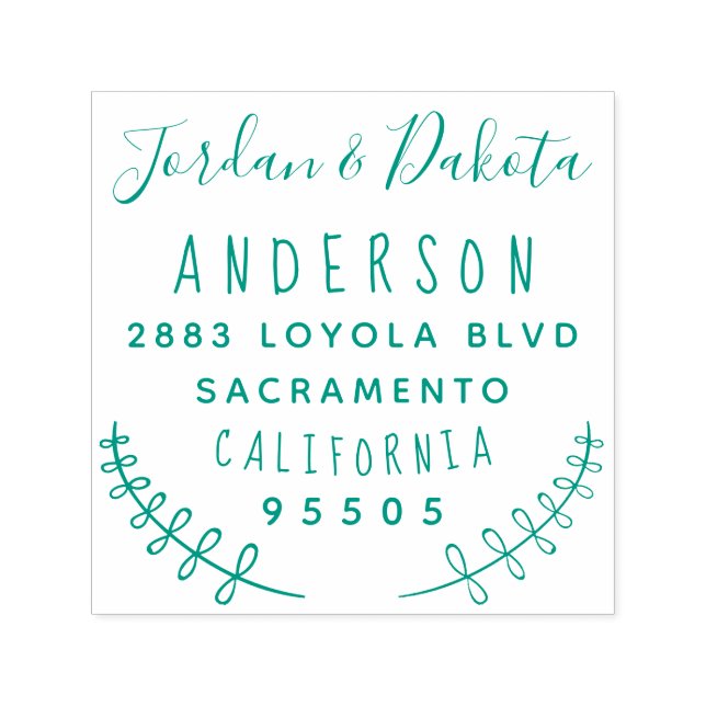 Anpassningsbar Typografi, gift par Returadress Självfärgande Stämpel (Design)