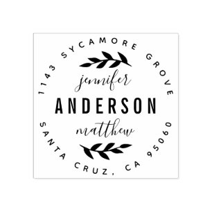 Anpassningsbar Typografi, gift par Returadress Stämpel
