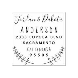 Anpassningsbar Typografi, gift par Returadress Stämpel