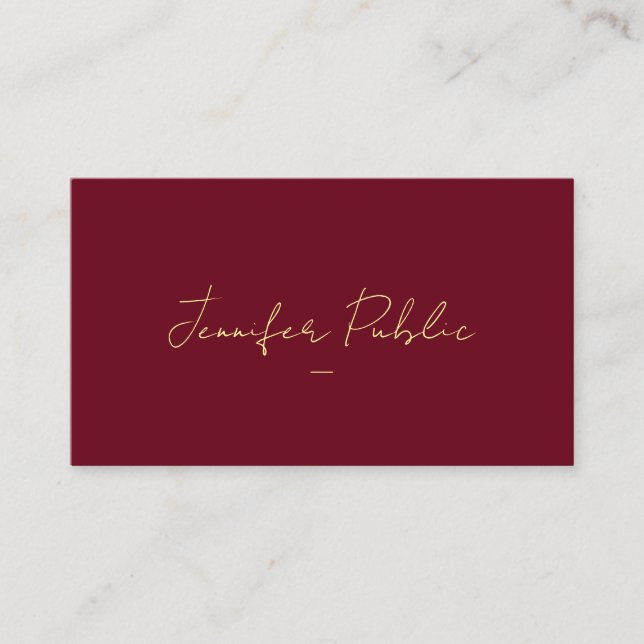 Anpassningsbar Typography Guld Text Script Luxury  Visitkort (Framsida)