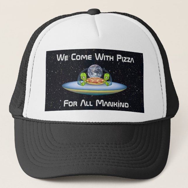 Anpassningsbar UFO Pizzaleverans Keps (Framsida)