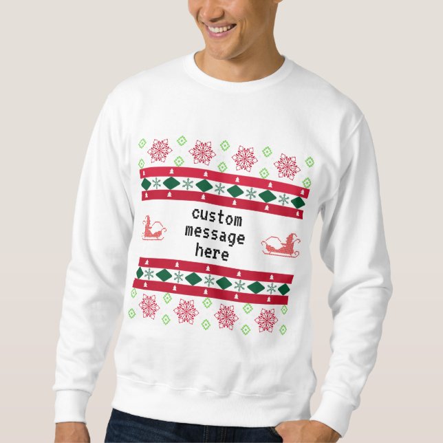 Anpassningsbar Ugly jul Sweater Lång Ärmad Tröja (Framsida)