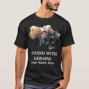 Anpassningsbar Ukraina fotot karta-I står med Ukra T Shirt