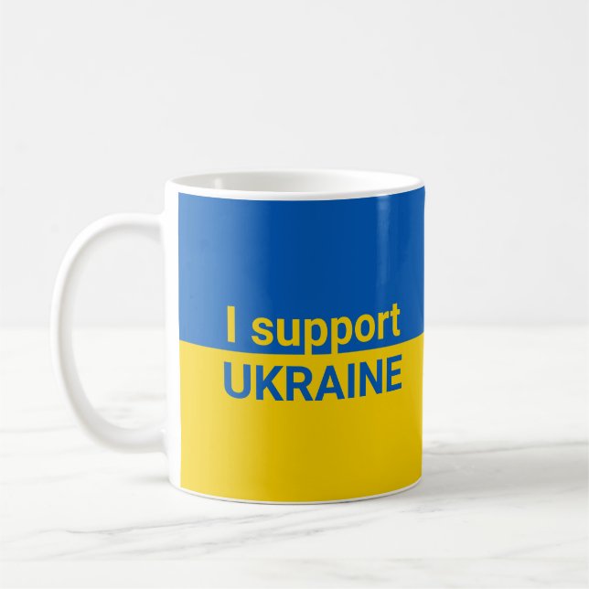 Anpassningsbar Ukraina logotyp & text modern mugg (Vänster)