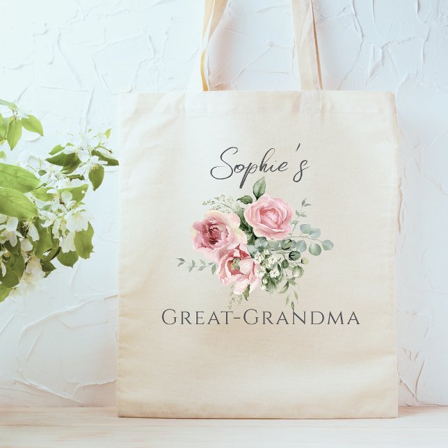 Anpassningsbar Underbar Grandma Blommigt Tote Bag Tygkasse (Skapare uppladdad)