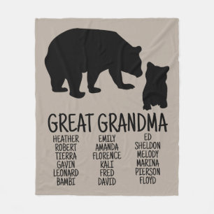 Anpassningsbar Underbar mormor GILF FAN Bear Greig Fleecefilt
