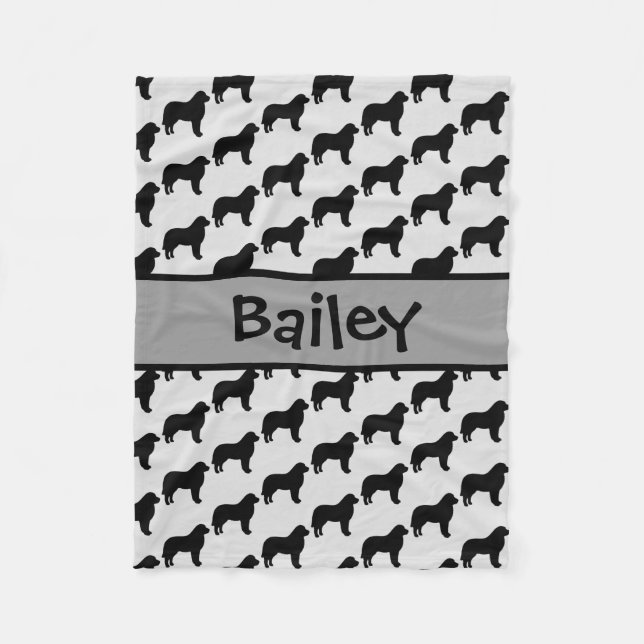 Anpassningsbar Underbar Pyrenees Hund Silhouette Fleecefilt (Framsidan)