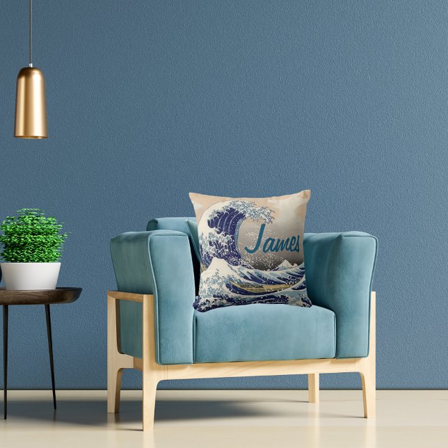 Anpassningsbar Underbar Wave Traditional japanese  Kudde (Skapare uppladdad)