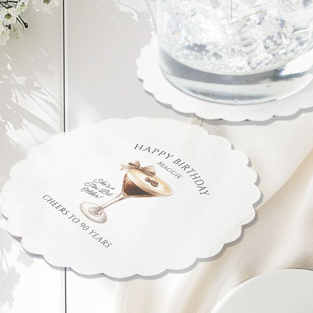 Anpassningsbar Underlägg 90:e födelsedag Espresso  Papper (Skapare uppladdad)