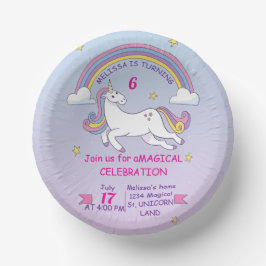 Anpassningsbar Unicorn Birthday Cake Plate-7-tums 