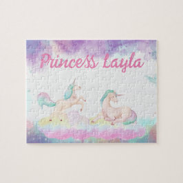 Anpassningsbar Unicorn Child Namn Puzzle Pussel