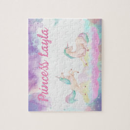 Anpassningsbar Unicorn Child Namn Puzzle Pussel
