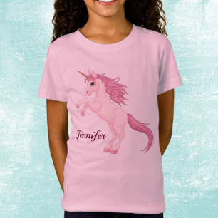 Anpassningsbar Unicorn Girls T-shirt Personalize N