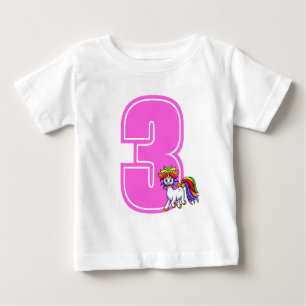 Anpassningsbar Unicorn Number Baby T-Shirt