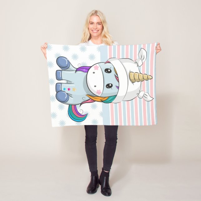 Anpassningsbar Unicorn Small Pojke Fleece Blanket (På plats)