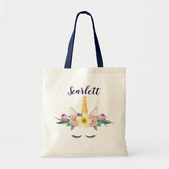 Anpassningsbar Unicorn Tote Bag Tygkasse (Framsidan)