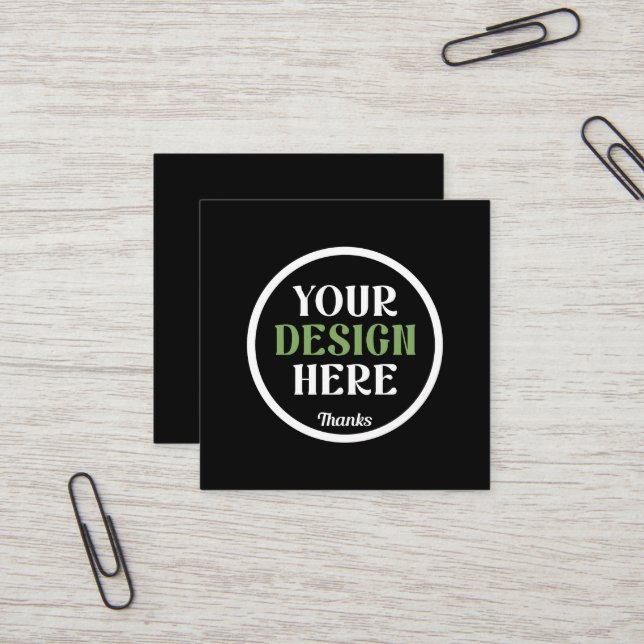 anpassningsbar, unik, elegant och minimalistisk He Fyrkantigt Visitkort (Fram/Back In Situ)