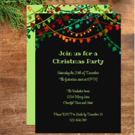 Anpassningsbar Unik färgad Roligt Ljus jul Party Inbjudningar