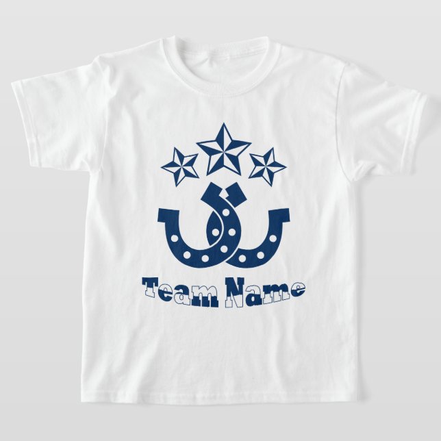 Anpassningsbar Unik Personlig Kids Horseshoe T Shirt (Laydown)