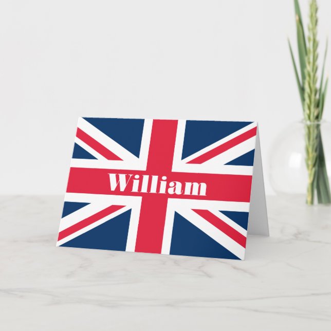 Anpassningsbar Union Jack Namn hälsningskort Kort (Framsida)
