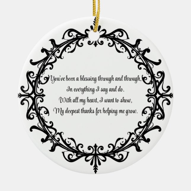 Anpassningsbar Unisex Flourish Mentor Tack Julgransprydnad Keramik (Framsidan)