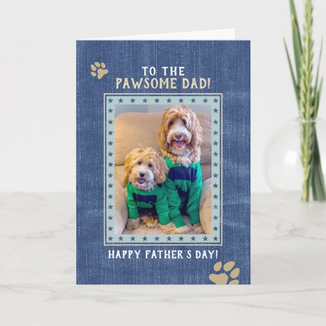Anpassningsbar Unisex Hund Photo Fars dag Card - f Kort (Framsida)