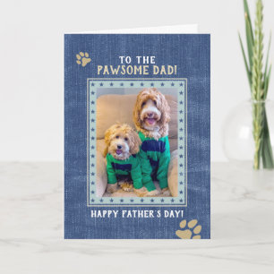 Anpassningsbar Unisex Hund Photo Fars dag Card - f Kort