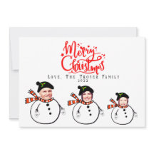 Anpassningsbar Upload Family Photo Ansikte-julkort