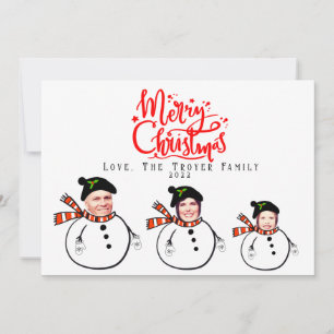 Anpassningsbar Upload Family Photo Ansikte-julkort Anteckningskort