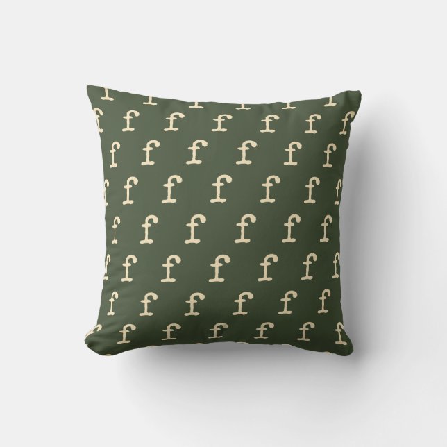 Anpassningsbar Upprepande Brev Monogram Mönster Gr Kudde (Framsida)