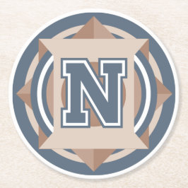 Anpassningsbar Ursprungligt "N" monogram Underlägg Papper Rund