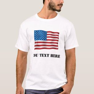 Anpassningsbar US Flagga T-Shirt