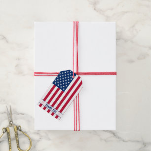 Anpassningsbar USA flagga Stars och stripes Presentetikett