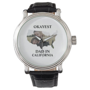 Anpassningsbar USA fotot Okayest pappa Fars dag Armbandsur